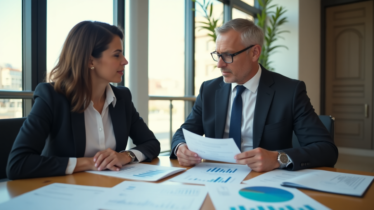 Profesionales analizando información patrimonial